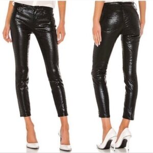 Frame Le High‎ Skinny Noir Croc Black Size 27
